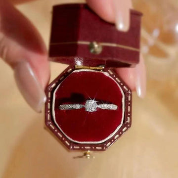 Exquisite Cute Four Claw GRA Certified 0.3 CT Sterling Silver Moissanite Rings High Quality Jewelry Gift